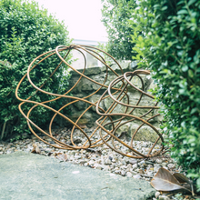 Load image into Gallery viewer, Set of 2 - XL and Small - Rusty Metal Garden Spiral Balls