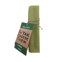 Load image into Gallery viewer, Yak Large Mint Chew with label, which is attached and reads The Yak Cheese Chew Co.