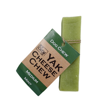 Load image into Gallery viewer, Yak Medium Mint Chew with label, which is attached and reads The Yak Cheese Chew Co.