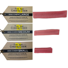 Load image into Gallery viewer, The Yak Strawberry Chews with labels showing the difference in size.