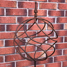 Load image into Gallery viewer, The garden sphere showing its intricate detail which sits on top of the stake.