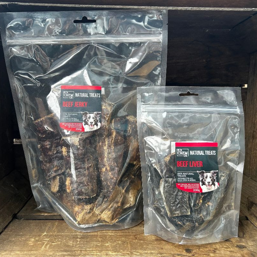 Beef Jerky and Beef Liver Natural Pre Packed Treats
