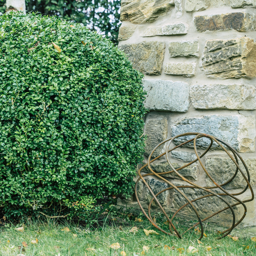 The extra large garden spiral ball in the garden