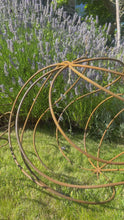 Load and play video in Gallery viewer, Extra Large Rustic Sphere Metal Garden Ball Ornament Steel Spiral Sculpture
