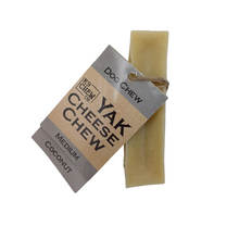 Load image into Gallery viewer, Yak Medium Coconut Chew with label, which is attached and reads The Yak Cheese Chew Co. 
