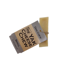 Load image into Gallery viewer, Yak Small Coconut Chew with label, which is attached and reads The Yak Cheese Chew Co. 
