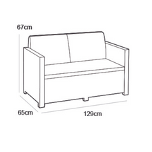 Load image into Gallery viewer, The Keter Oklahoma sofa dimensions. 
