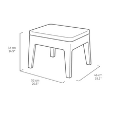 Load image into Gallery viewer, The Santiago stool showing dimensions.
