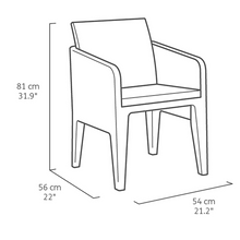 Load image into Gallery viewer, The Santiago chair dimensions. 
