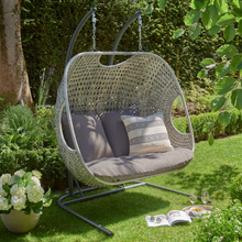 Load image into Gallery viewer, The Goldcoast Double Swing Grey in the garden.
