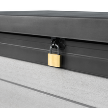 Load image into Gallery viewer, The Keter Denali Duotech Garden Box 757L with padlock. 
