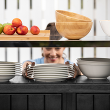 Load image into Gallery viewer, The Keter unity chef kitchen shelving with plates and dishes displayed.  
