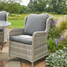 Load image into Gallery viewer, The Wroxham 4 Seat Dining Set chair in a garden. 
