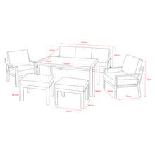 Load image into Gallery viewer, Titchwell lounge set with table dimensions
