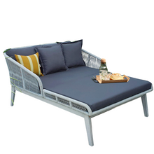 Load image into Gallery viewer, The Dara Day Bed in Grey Rope and Greywash on a white background.
