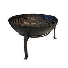 Load image into Gallery viewer, Large Garden Fire Pit BBQ 80cm Indian Fire Bowl With Stand &amp; Grill
