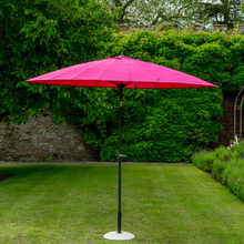 Load image into Gallery viewer, The taupe fuchsia parasol in the garden. 

