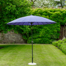 Load image into Gallery viewer, The purple geisha parasol in the garden. 
