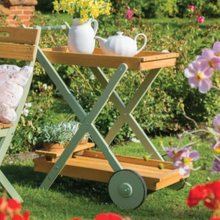 Load image into Gallery viewer, The Florenity Verdi Drinks Trolley outside in the garden.
