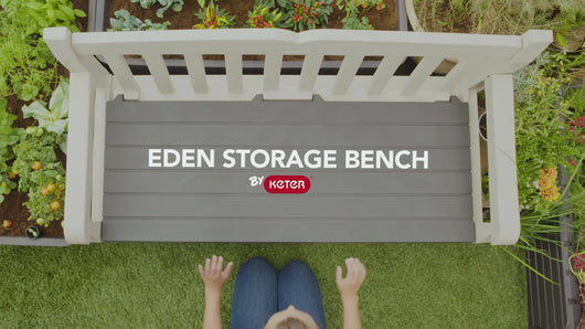 The Keter Iceni Storage Bench 265L Brown showing a video with all of the features.