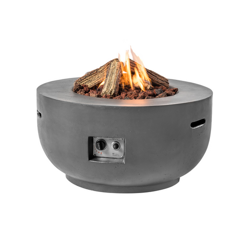 The Cocoon grey fire bowl on a white background. 