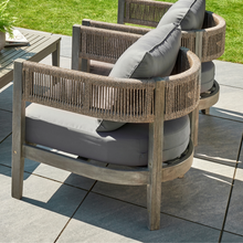 Load image into Gallery viewer, The Arden rope lounge chair in the garden. 
