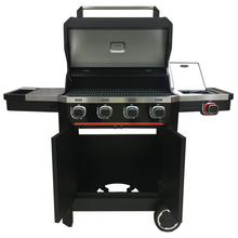 Load image into Gallery viewer, The Norfolk Grills Atlas 400 gas 4 burner with side burner on a white background. 
