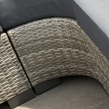 Load image into Gallery viewer, The Aya Round Corner Set weave detail on the sofa. 
