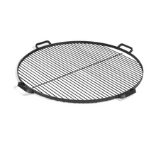 Load image into Gallery viewer, Cook King natural steel grill with four handles on a white background. 
