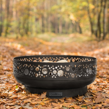 Load image into Gallery viewer, Cook King Boston 80cm decorative fire bowl in woods sat on leaves outdoors
