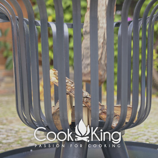 A video showing Cook King's Steel Base Plate 60cm Floor Protector under the verona fire basket. 