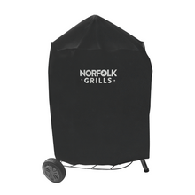 Load image into Gallery viewer, Norfolk Grills Corus BBQ Cover covering the corus bbq on a white background
