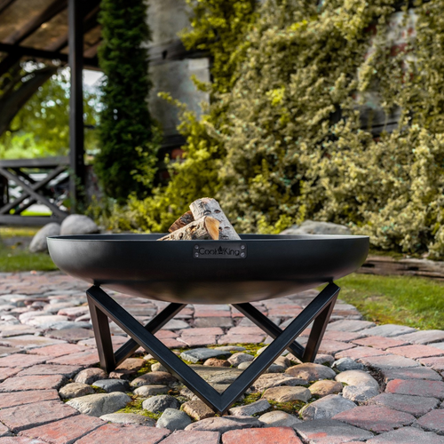 The Cook King Santiago Fire Pit outdoors 