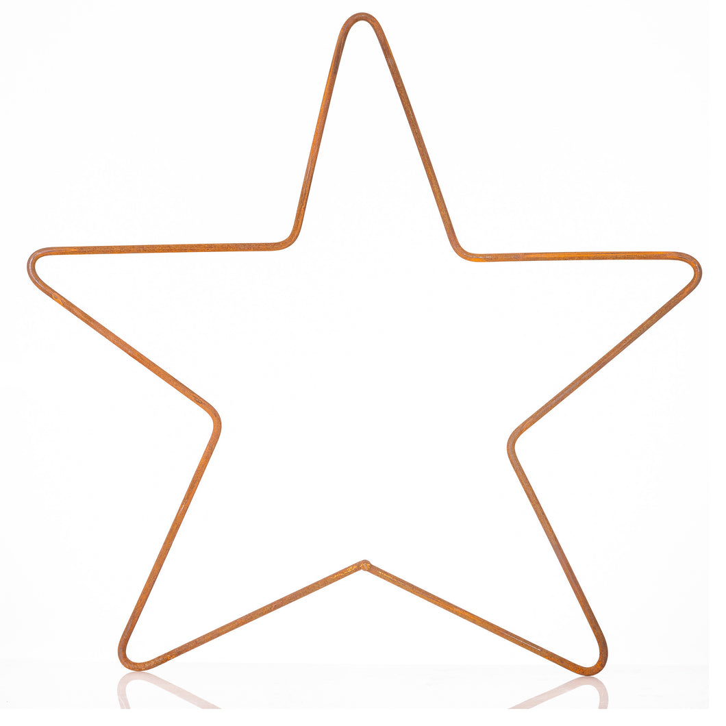 Rustic Star Garden Ornament on a white background