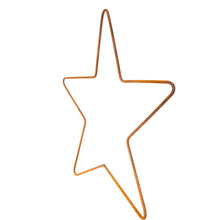Load image into Gallery viewer, Side view of rustic star garden ornament on a white background 
