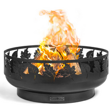 Load image into Gallery viewer, Cook King Toronto 80cm Decorative Fire Bowl with fire on a white background
