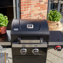 Load image into Gallery viewer, The top of the Norfolk Grills Vista 200 Gas BBQ  outside with the lid closed.
